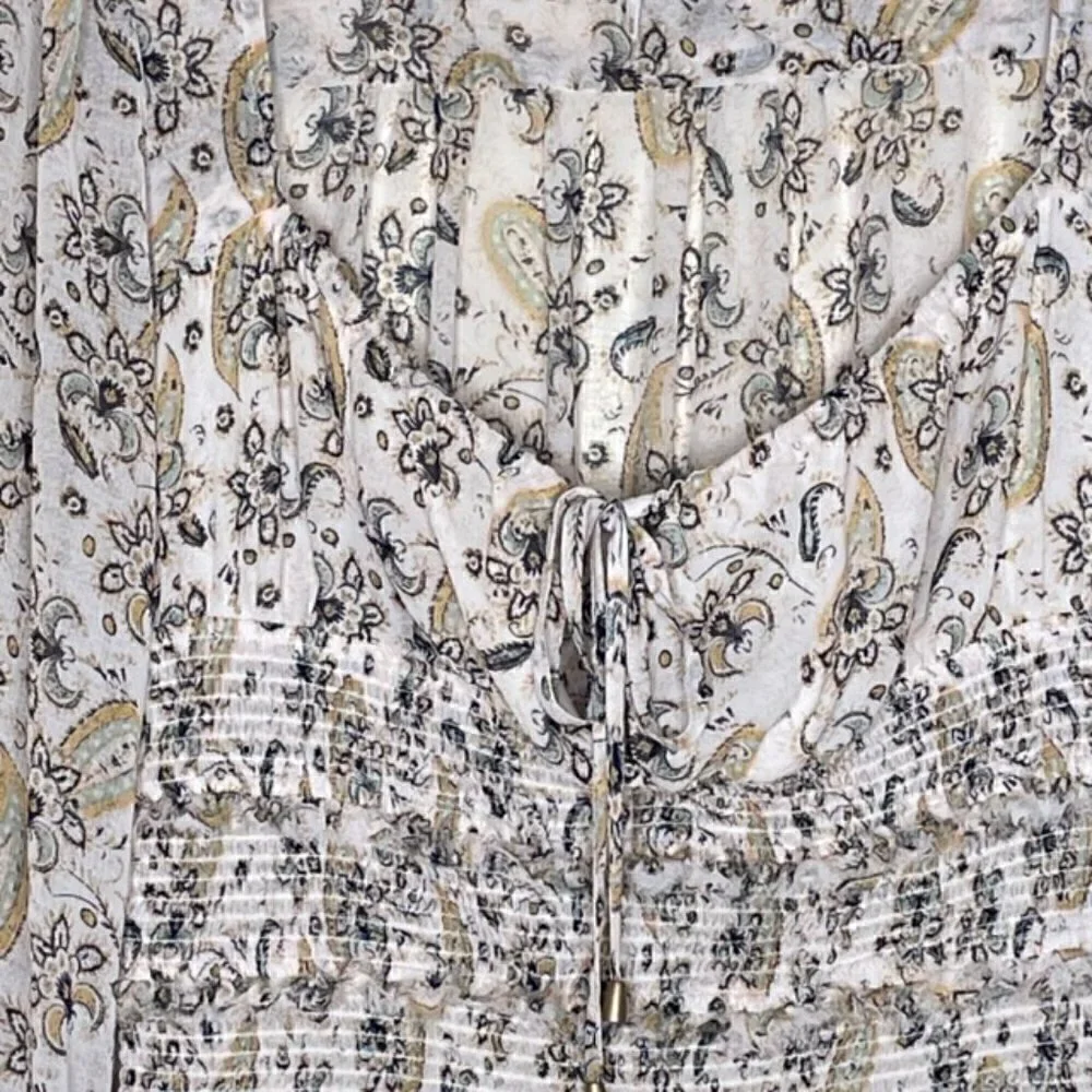 FREE PEOPLE Lolita Floral Square Neck Cropped Blouse - Size Medium
